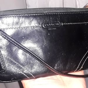 Black vintage coach leather coin purse